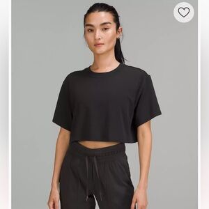 Lululemon All Yours Cropped Black Tee size 8